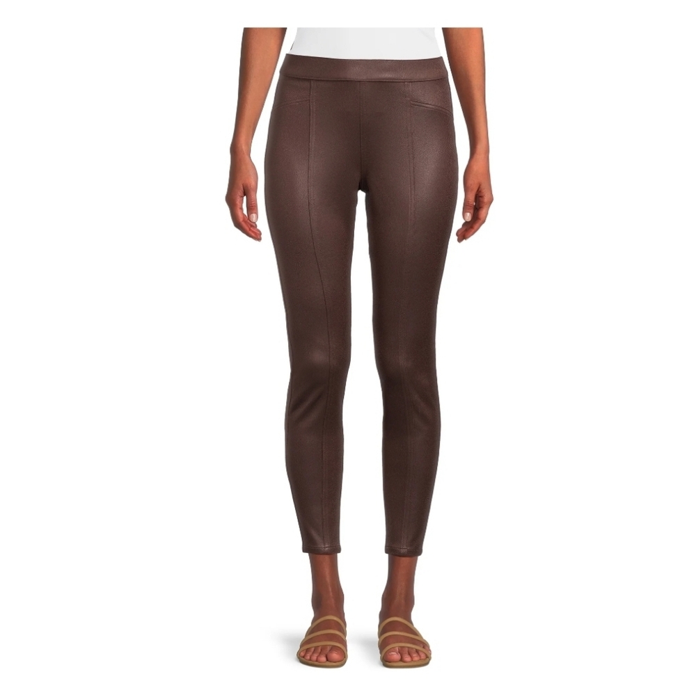 No Boundaries Juniors Coated Jeggings, L (11-13), Brown Leather, NWT